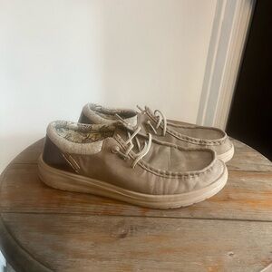 Casual Tan women’s Hey Dude faux leather shoes